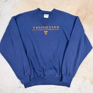 Hanes Tennessee Volunteers Crewneck Sweatshirt Adult L Navy Orange Comfortblend